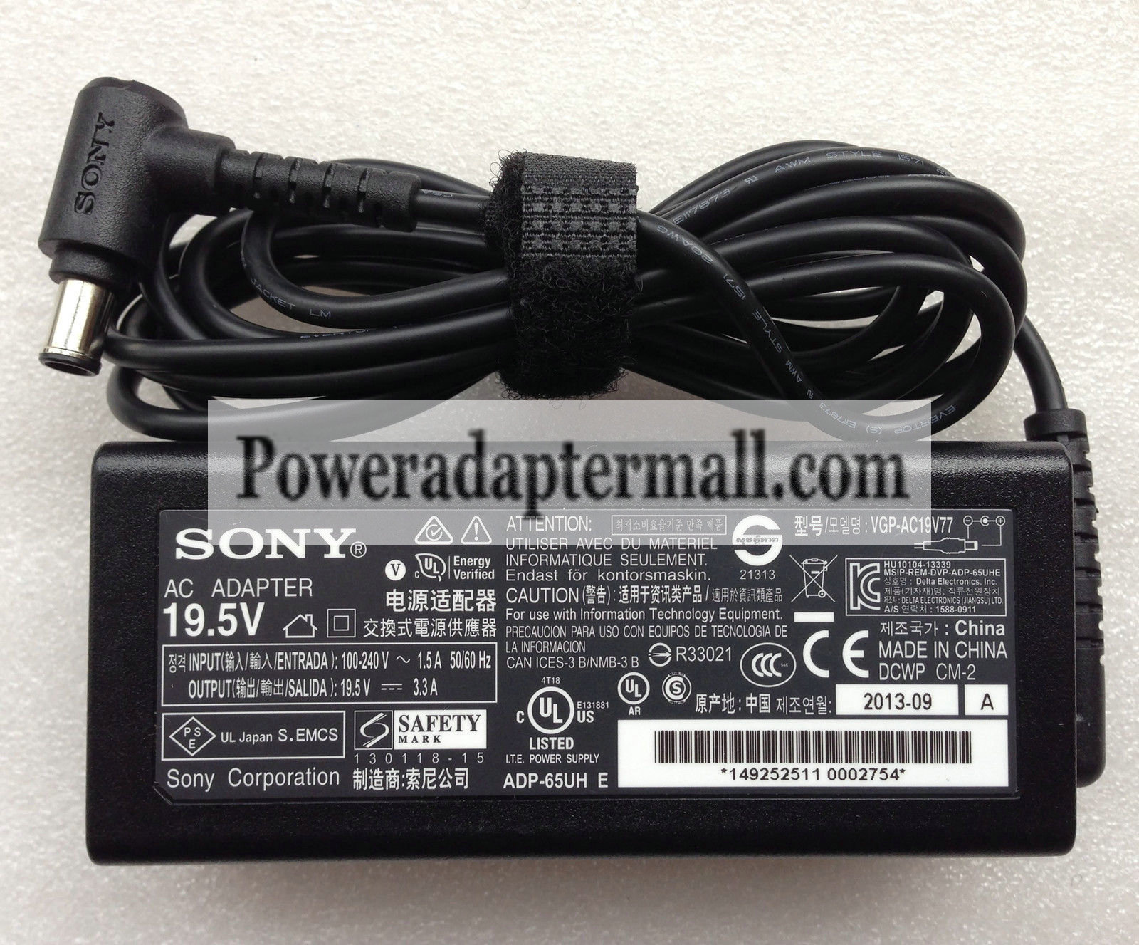 Original 19.5V 3.3A Sony VAIO Tap 20 SVJ20215CAB AC Adapter